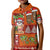 Hawaiian Christmas Kid Polo Shirt - Mele Kalikimaka Island Holiday Vibes - Red Orange