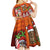 Hawaiian Christmas Kid Short Sleeve Dress - Mele Kalikimaka Island Holiday Vibes - Red Orange