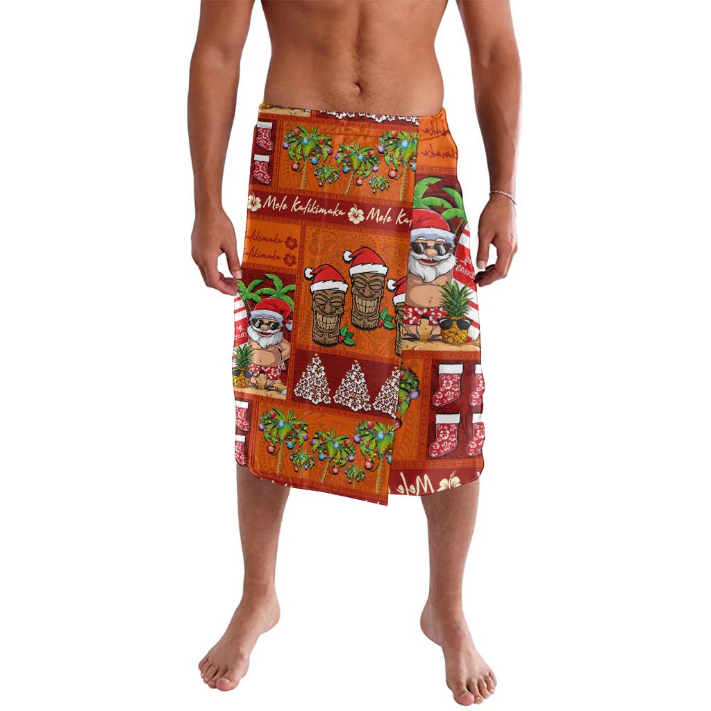 Hawaiian Christmas Lavalava - Mele Kalikimaka Island Holiday Vibes - Red Orange LT03 Red - Orange - Polynesian Pride