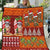 Hawaiian Christmas Quilt - Mele Kalikimaka Island Holiday Vibes - Red Orange