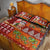 Hawaiian Christmas Quilt Bed Set - Mele Kalikimaka Island Holiday Vibes - Red Orange