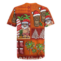 Hawaiian Christmas Rugby Jersey - Mele Kalikimaka Island Holiday Vibes - Red Orange LT03 - Polynesian Pride