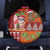 Hawaiian Christmas Spare Tire Cover - Mele Kalikimaka Island Holiday Vibes - Red Orange