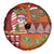 Hawaiian Christmas Spare Tire Cover - Mele Kalikimaka Island Holiday Vibes - Red Orange