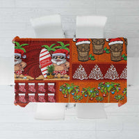 Hawaiian Christmas Tablecloth - Mele Kalikimaka Island Holiday Vibes - Red Orange LT03 Red - Orange - Polynesian Pride