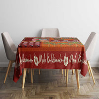 Hawaiian Christmas Tablecloth - Mele Kalikimaka Island Holiday Vibes - Red Orange LT03 - Polynesian Pride