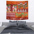 Hawaiian Christmas Tapestry - Mele Kalikimaka Island Holiday Vibes - Red Orange