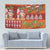 Hawaiian Christmas Tapestry - Mele Kalikimaka Island Holiday Vibes - Red Orange