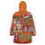 Hawaiian Christmas Wearable Blanket Hoodie - Mele Kalikimaka Island Holiday Vibes - Red Orange