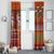 Hawaiian Christmas Window Curtain - Mele Kalikimaka Island Holiday Vibes - Red Orange