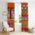 Hawaiian Christmas Window Curtain - Mele Kalikimaka Island Holiday Vibes - Red Orange