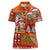 Hawaiian Christmas Women Polo Shirt - Mele Kalikimaka Island Holiday Vibes - Red Orange