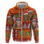 Hawaiian Christmas Zip Hoodie - Mele Kalikimaka Island Holiday Vibes - Red Orange