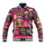 Hawaiian Christmas Baseball Jacket - Mele Kalikimaka Island Holiday Vibes - Pink Purple