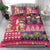 Hawaiian Christmas Bedding Set - Mele Kalikimaka Island Holiday Vibes - Pink Purple