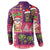 Hawaiian Christmas Button Sweatshirt - Mele Kalikimaka Island Holiday Vibes - Pink Purple