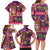 Hawaiian Christmas Family Matching Long Sleeve Bodycon Dress and Hawaiian Shirt - Mele Kalikimaka Island Holiday Vibes - Pink Purple