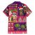 Hawaiian Christmas Family Matching Long Sleeve Bodycon Dress and Hawaiian Shirt - Mele Kalikimaka Island Holiday Vibes - Pink Purple