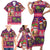 Hawaiian Christmas Family Matching Short Sleeve Bodycon Dress and Hawaiian Shirt - Mele Kalikimaka Island Holiday Vibes - Pink Purple