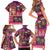 Hawaiian Christmas Family Matching Short Sleeve Bodycon Dress and Hawaiian Shirt - Mele Kalikimaka Island Holiday Vibes - Pink Purple