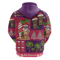 Hawaiian Christmas Hoodie - Mele Kalikimaka Island Holiday Vibes - Pink Purple