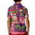 Hawaiian Christmas Kid Polo Shirt - Mele Kalikimaka Island Holiday Vibes - Pink Purple