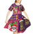 Hawaiian Christmas Kid Short Sleeve Dress - Mele Kalikimaka Island Holiday Vibes - Pink Purple