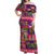 Hawaiian Christmas Off Shoulder Maxi Dress - Mele Kalikimaka Island Holiday Vibes - Pink Purple