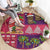 Hawaiian Christmas Round Carpet - Mele Kalikimaka Island Holiday Vibes - Pink Purple