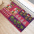 Hawaiian Christmas Rubber Doormat - Mele Kalikimaka Island Holiday Vibes - Pink Purple