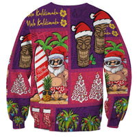 Hawaiian Christmas Sweatshirt - Mele Kalikimaka Island Holiday Vibes - Pink Purple LT03 - Polynesian Pride