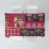 Hawaiian Christmas Tablecloth - Mele Kalikimaka Island Holiday Vibes - Pink Purple LT03 Pink - Purple - Polynesian Pride