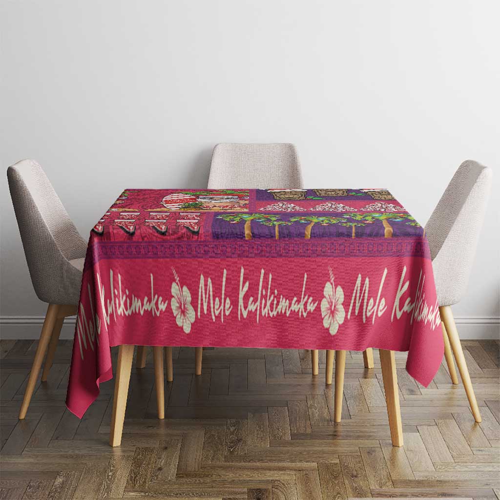Hawaiian Christmas Tablecloth - Mele Kalikimaka Island Holiday Vibes - Pink Purple LT03 - Polynesian Pride