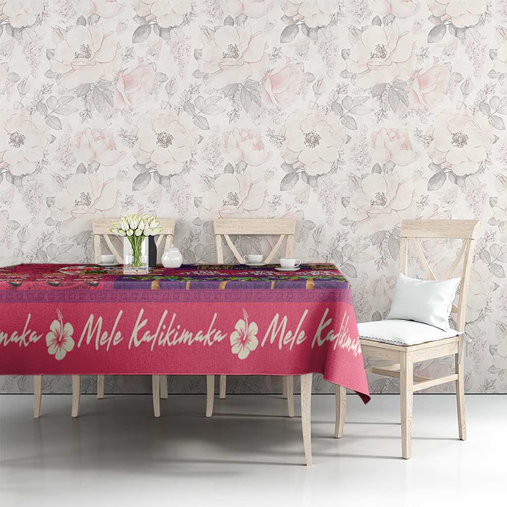 Hawaiian Christmas Tablecloth - Mele Kalikimaka Island Holiday Vibes - Pink Purple LT03 - Polynesian Pride