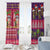 Hawaiian Christmas Window Curtain - Mele Kalikimaka Island Holiday Vibes - Pink Purple