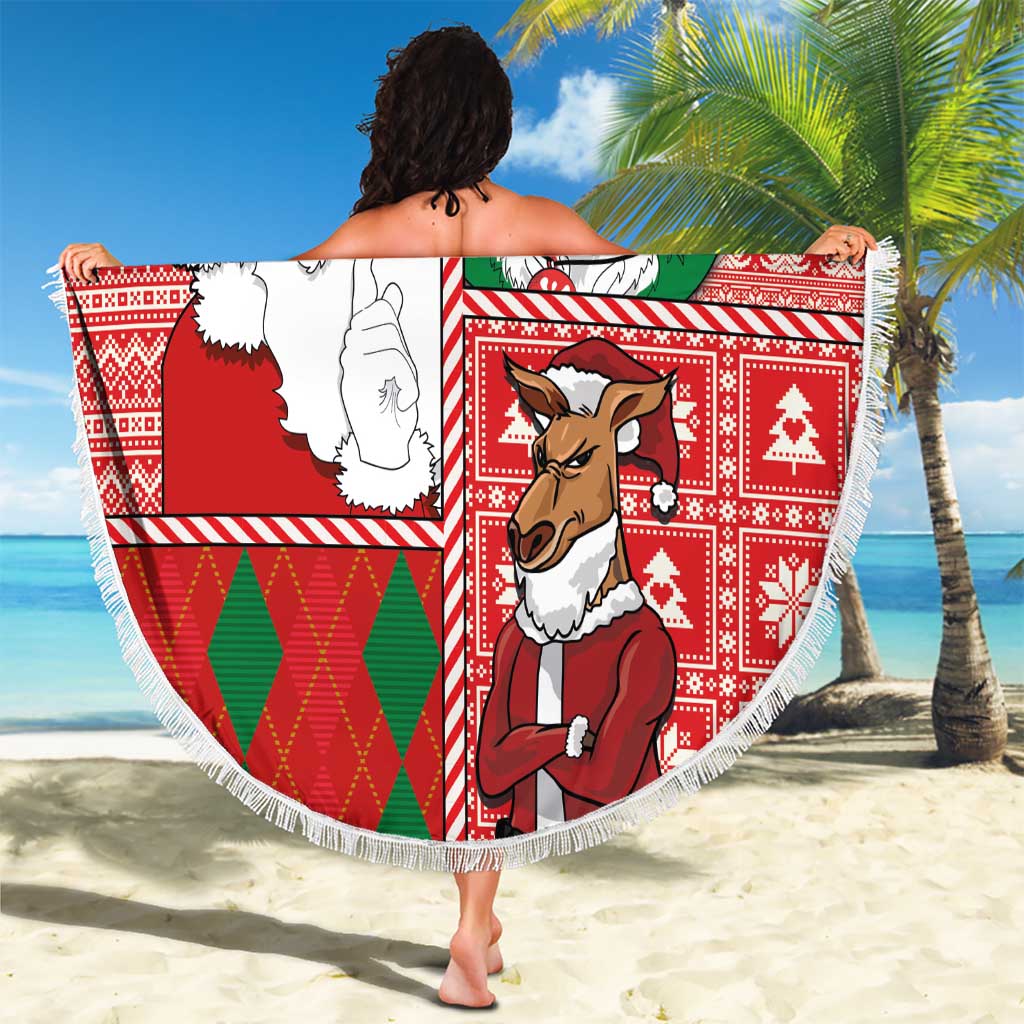 Australian Christmas Beach Blanket - Santa Koala Kangaroo and Holiday Cheer LT03 - Polynesian Pride