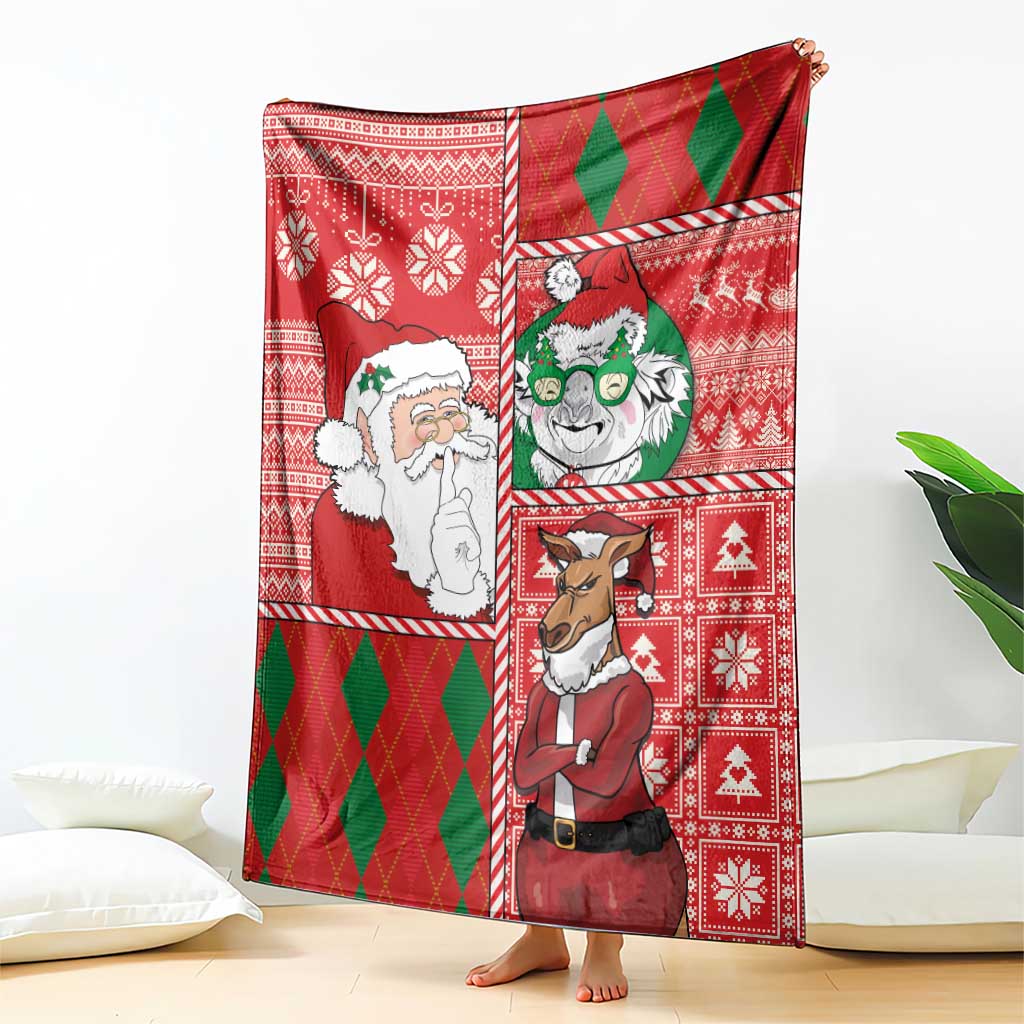 Australian Christmas Blanket - Santa Koala Kangaroo and Holiday Cheer LT03 - Polynesian Pride