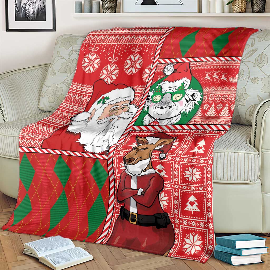 Australian Christmas Blanket - Santa Koala Kangaroo and Holiday Cheer LT03 - Polynesian Pride