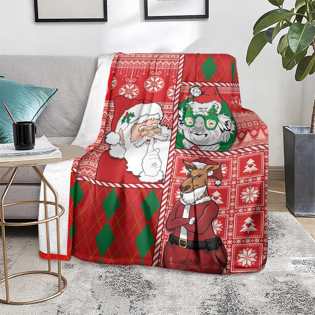 Australian Christmas Blanket - Santa Koala Kangaroo and Holiday Cheer LT03 - Polynesian Pride