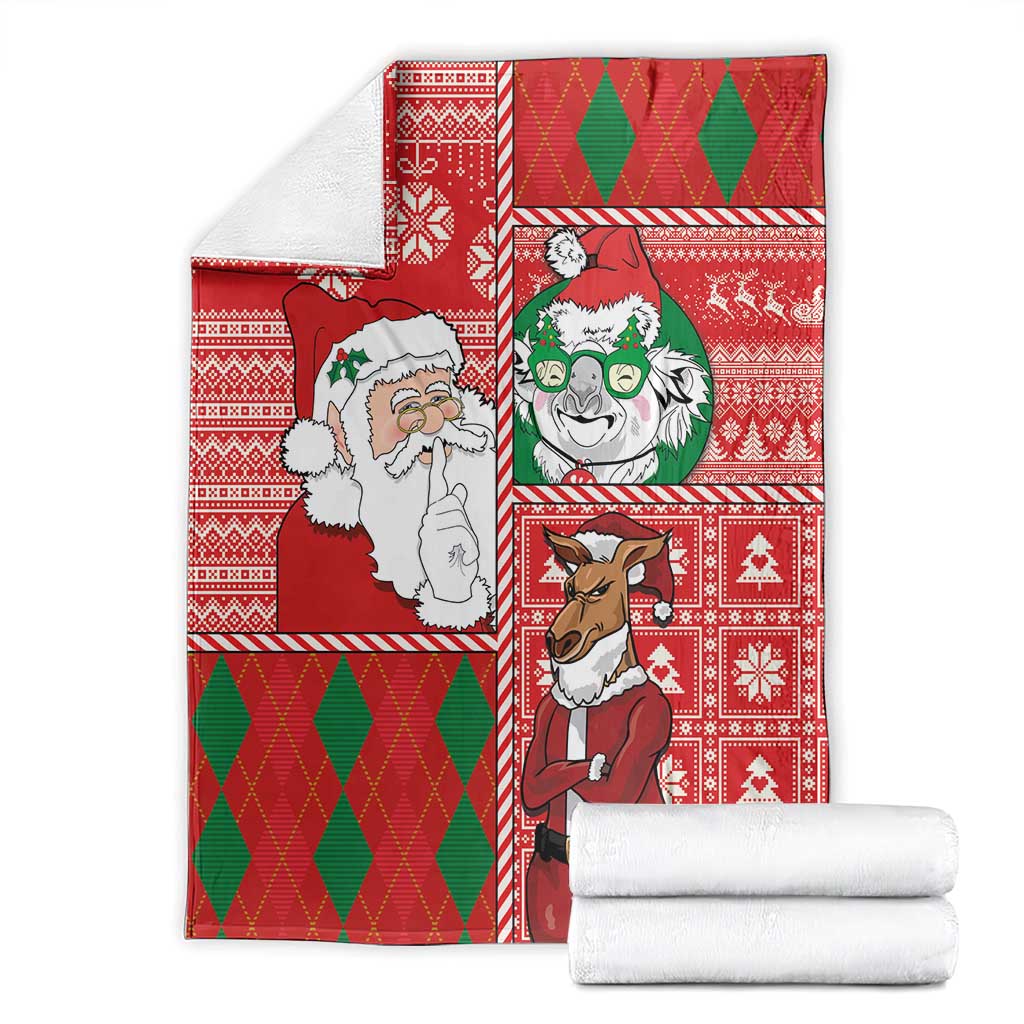 Australian Christmas Blanket - Santa Koala Kangaroo and Holiday Cheer LT03 - Polynesian Pride