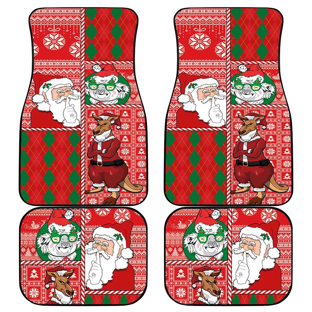 Australian Christmas Car Mats - Santa Koala Kangaroo and Holiday Cheer LT03 - Polynesian Pride