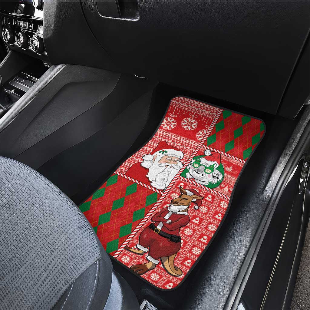Australian Christmas Car Mats - Santa Koala Kangaroo and Holiday Cheer LT03 - Polynesian Pride