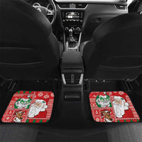 Australian Christmas Car Mats - Santa Koala Kangaroo and Holiday Cheer LT03 Set 2pcs - Back Red - Polynesian Pride