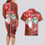 Australian Christmas Couples Matching Long Sleeve Bodycon Dress and Hawaiian Shirt - Santa Koala Kangaroo and Holiday Cheer