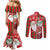 Australian Christmas Couples Matching Mermaid Dress and Long Sleeve Button Shirt - Santa Koala Kangaroo and Holiday Cheer