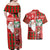 Australian Christmas Couples Matching Off Shoulder Maxi Dress and Hawaiian Shirt - Santa Koala Kangaroo and Holiday Cheer