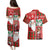 Australian Christmas Couples Matching Puletasi and Hawaiian Shirt - Santa Koala Kangaroo and Holiday Cheer