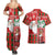 Australian Christmas Couples Matching Summer Maxi Dress and Hawaiian Shirt - Santa Koala Kangaroo and Holiday Cheer