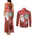 Australian Christmas Couples Matching Tank Maxi Dress and Long Sleeve Button Shirt - Santa Koala Kangaroo and Holiday Cheer