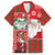 Australian Christmas Family Matching Off Shoulder Short Dress and Hawaiian Shirt - Santa Koala Kangaroo and Holiday Cheer